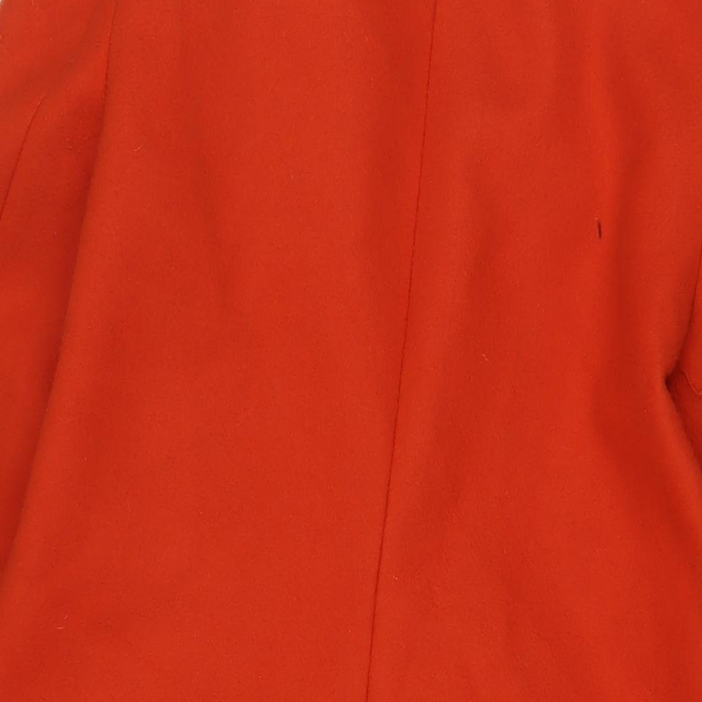 DEPT Womens Orange Overcoat Coat Size 10 Button