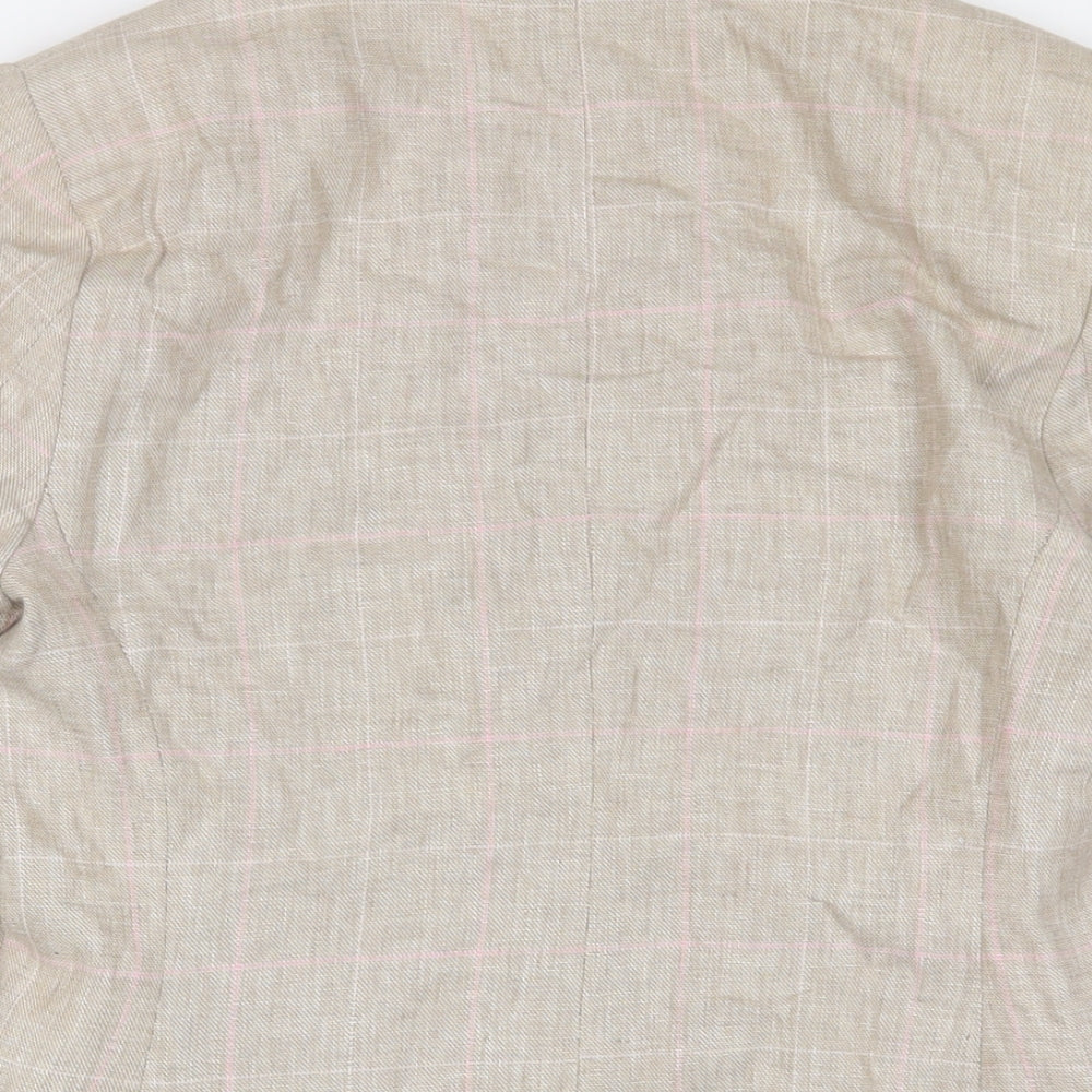 Marks & Spencer Womens Beige Jacket Blazer Size 6 Button
