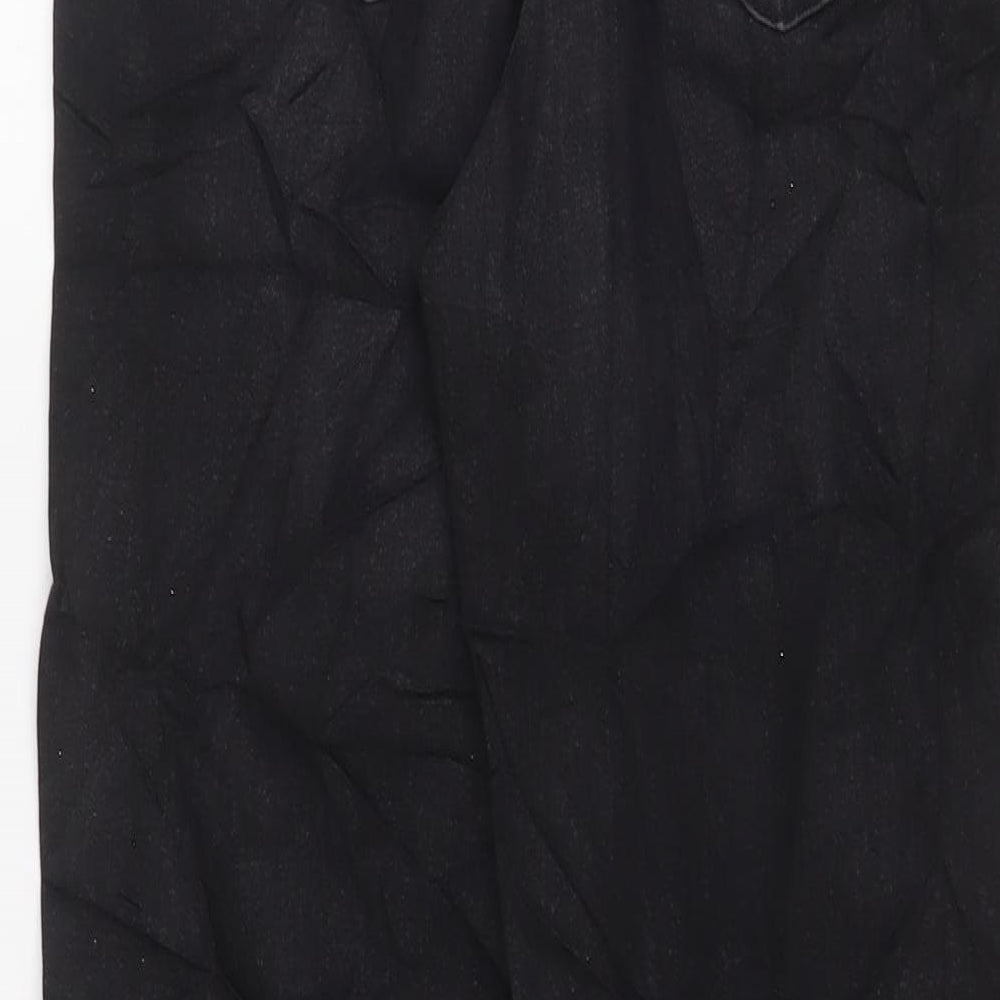 Marks & Spencer Womens Black Cotton Mom Jeans Size 8 L26 in Regular Zip - Glitter