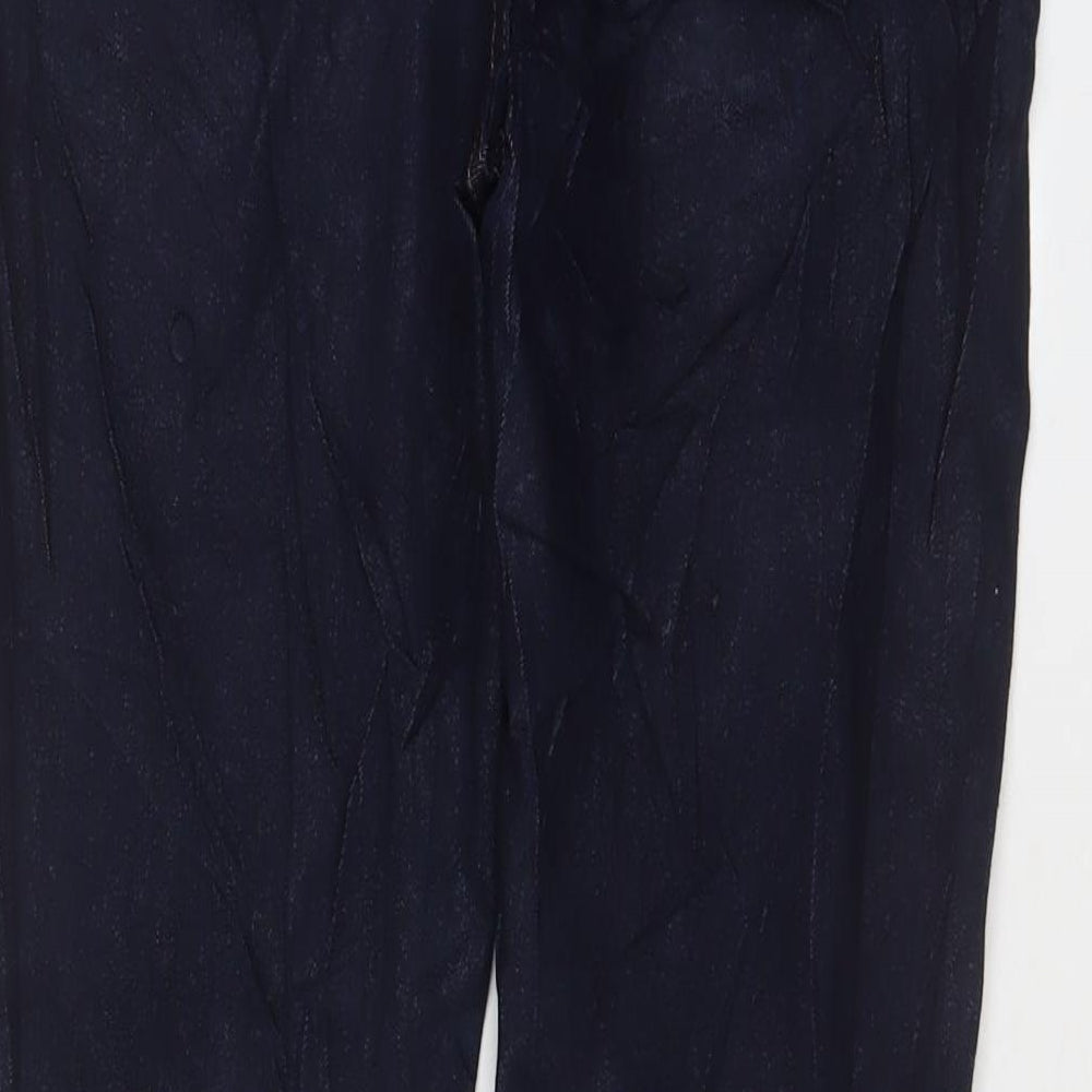Marks & Spencer Womens Blue Cotton Skinny Jeans Size 10 L26 in Regular Zip