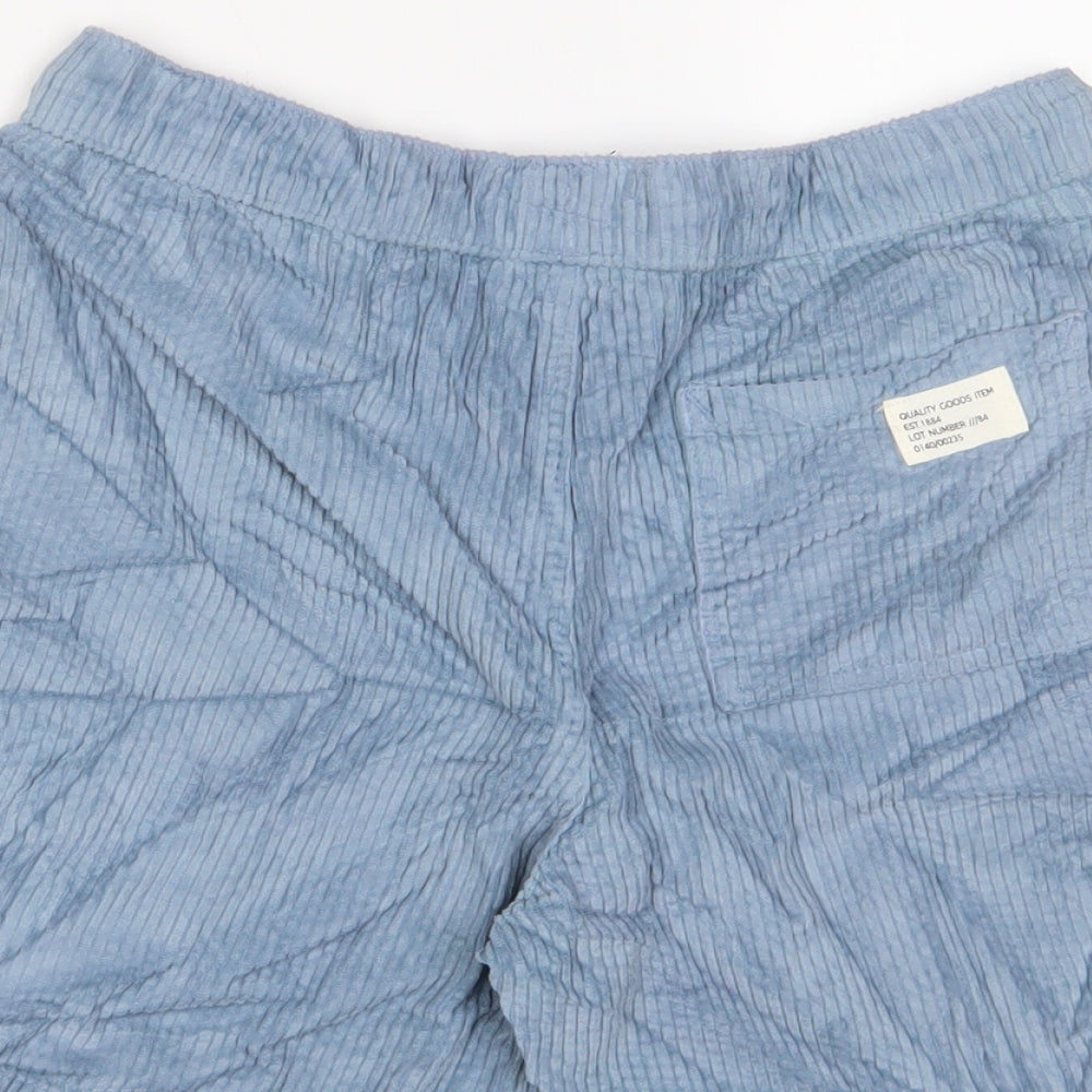 Marks & Spencer Boys Blue Cotton Bermuda Shorts Size 11-12 Years L6 in Regular Drawstring