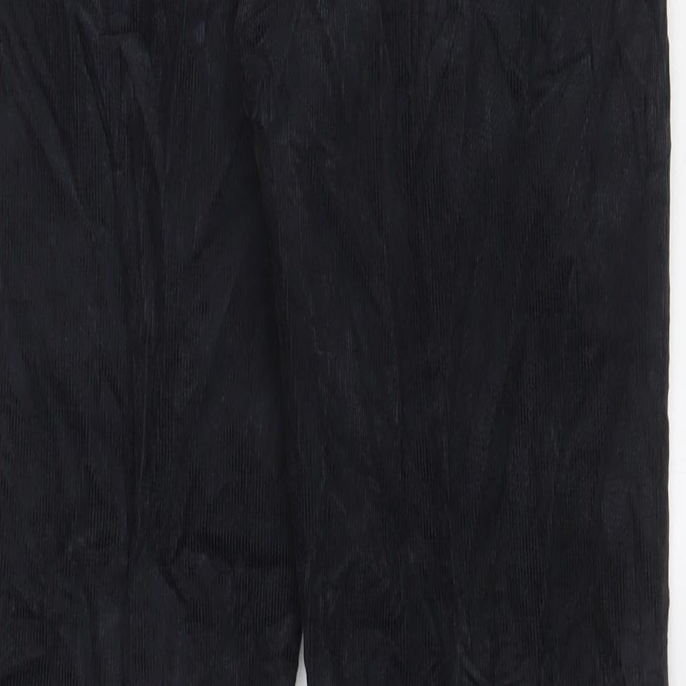 Marks & Spencer Mens Black Cotton Trousers Size 30 in L33 in Regular Hook & Eye - Long Leg