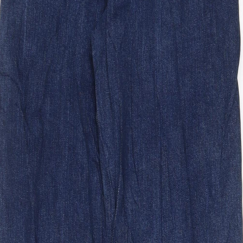 Marks & Spencer Womens Blue Cotton Boyfriend Jeans Size 6 L30 in Regular Zip