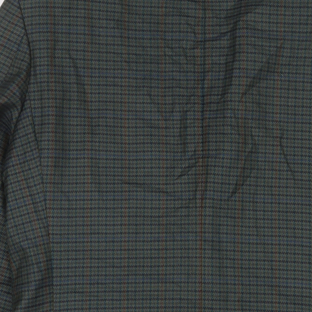 Marks & Spencer Mens Green Plaid Wool Jacket Suit Jacket Size 40 Regular