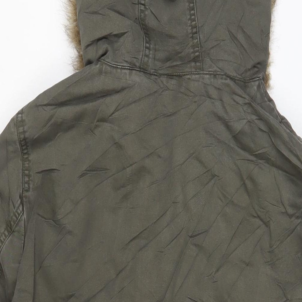 H&M Womens Green Jacket Coat Size 12 Zip