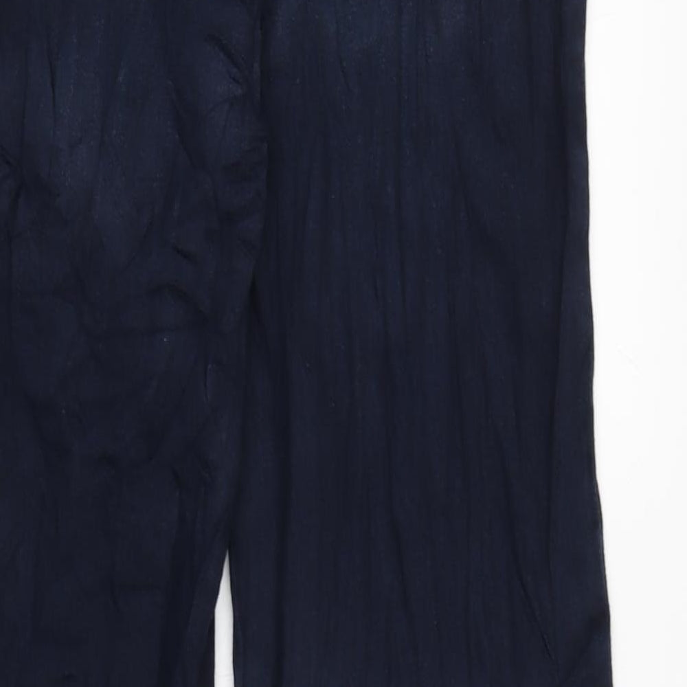 Marks & Spencer Womens Blue Cotton Blend Tapered Jeans Size 6 L29 in Slim Zip