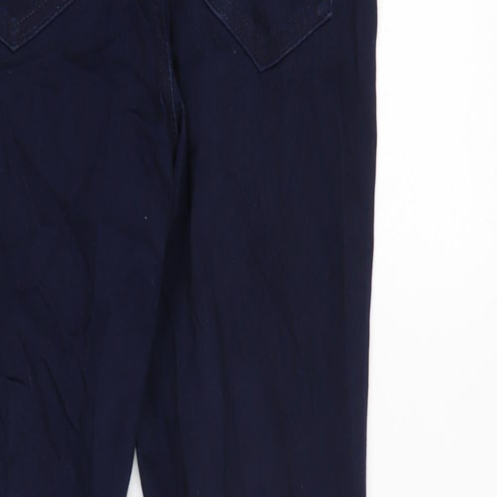 Marks and Spencer Womens Blue Cotton Skinny Jeans Size 12 L24 in Regular Zip