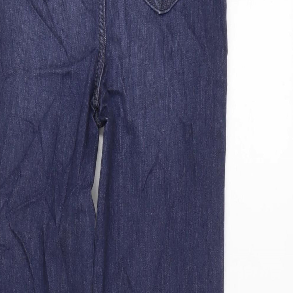 Marks & Spencer Womens Blue Cotton Blend Skinny Jeans Size 6 L25.5 in Regular Zip