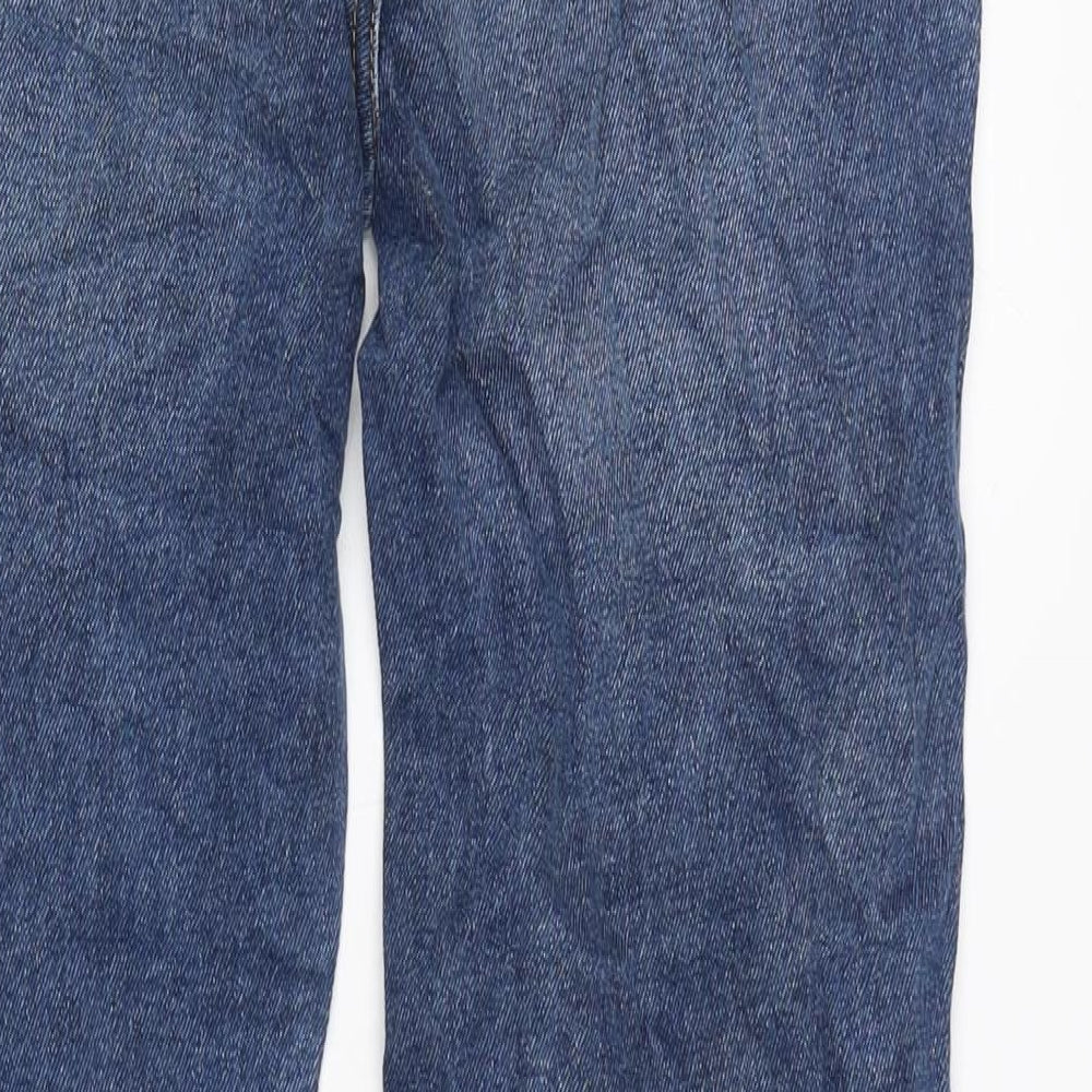 Marks & Spencer Girls Blue Cotton Skinny Jeans Size 14 Years L28 in Regular Zip - Distressed