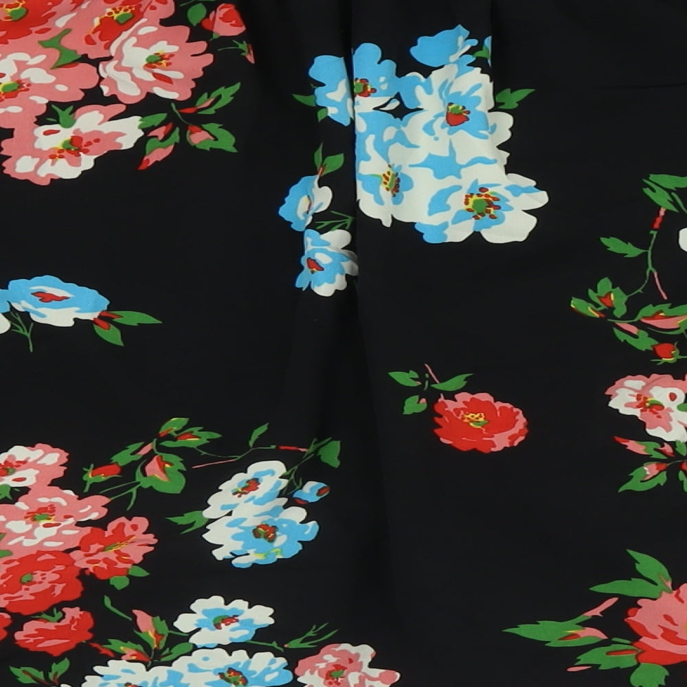 ASOS Womens Multicoloured Floral Polyester Basic Button-Up Size 12 V-Neck