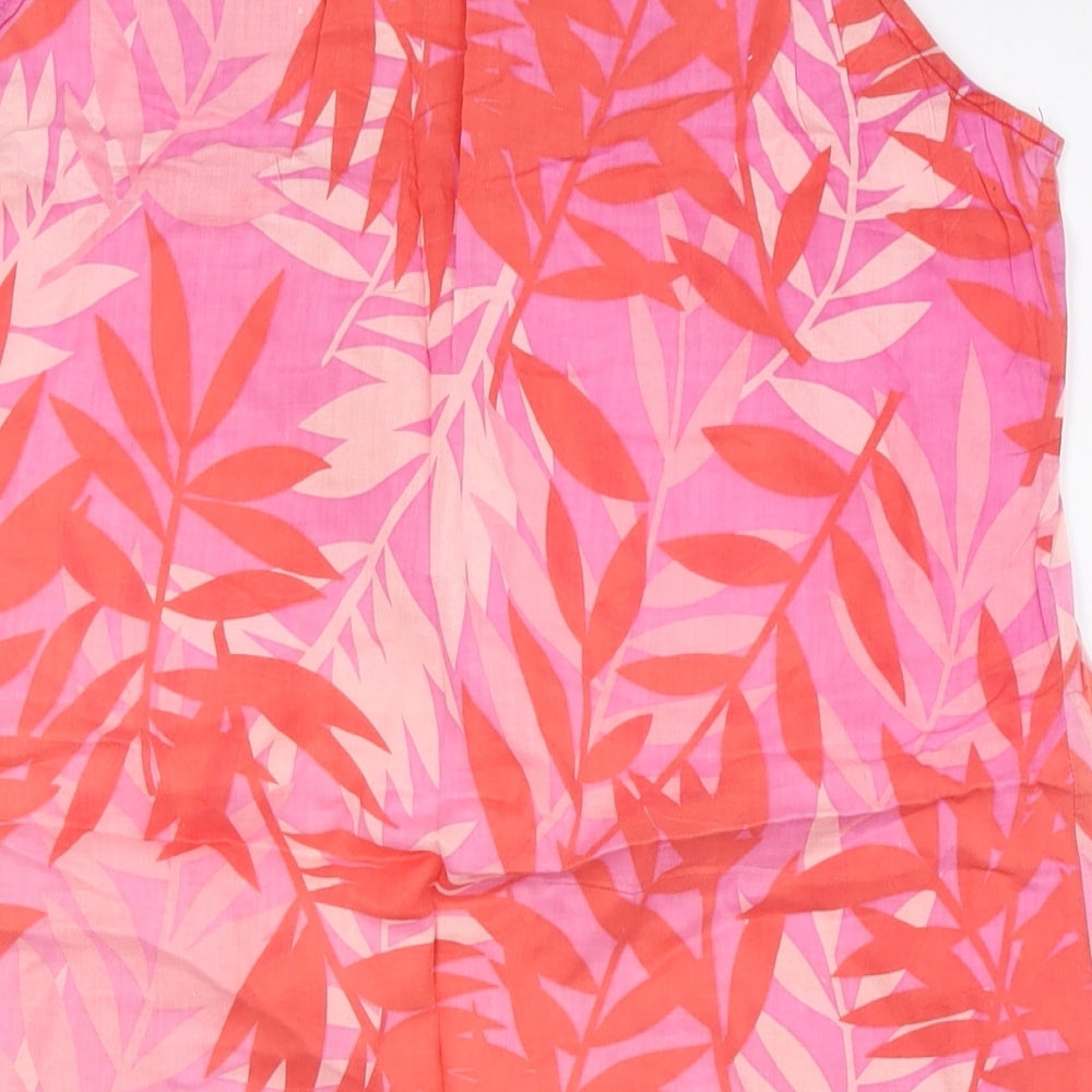 Red Herring Womens Pink Cotton A-Line Size 14 Round Neck