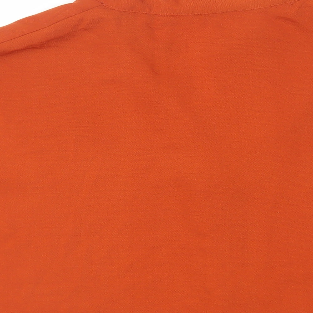 New Look Womens Brown Polyester Basic Button-Up Size 16 Collared