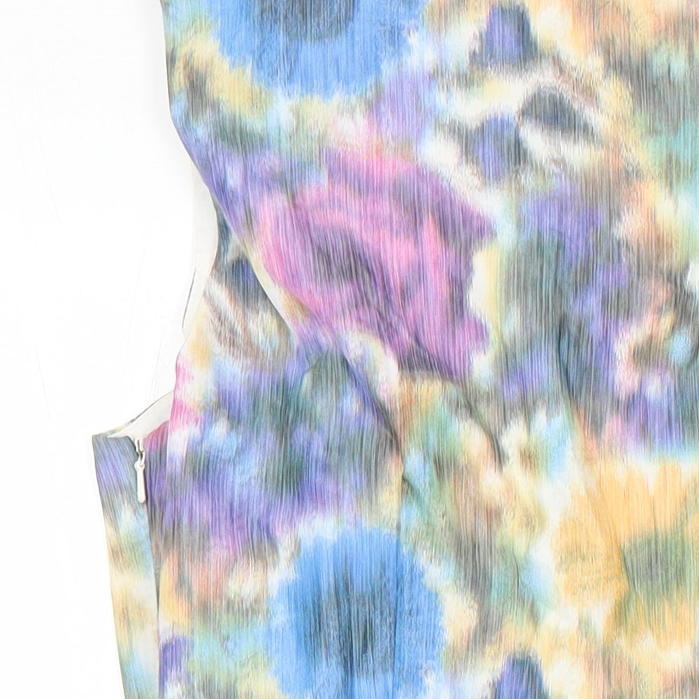By Henry Holland Womens Multicoloured Floral Polyester Fit & Flare Size 12 Boat Neck