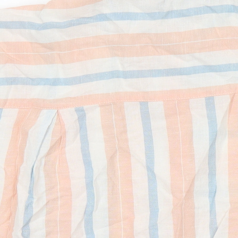 Marks & Spencer Womens Multicoloured Check Cotton Tunic Blouse Size 12 Collared