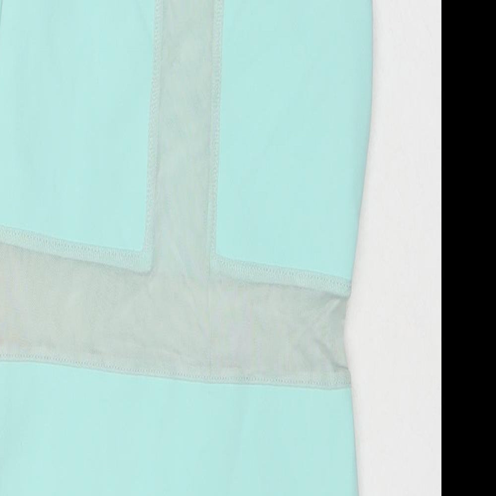 Topshop Womens Blue Polyester Bodycon Size 8 Round Neck Pullover