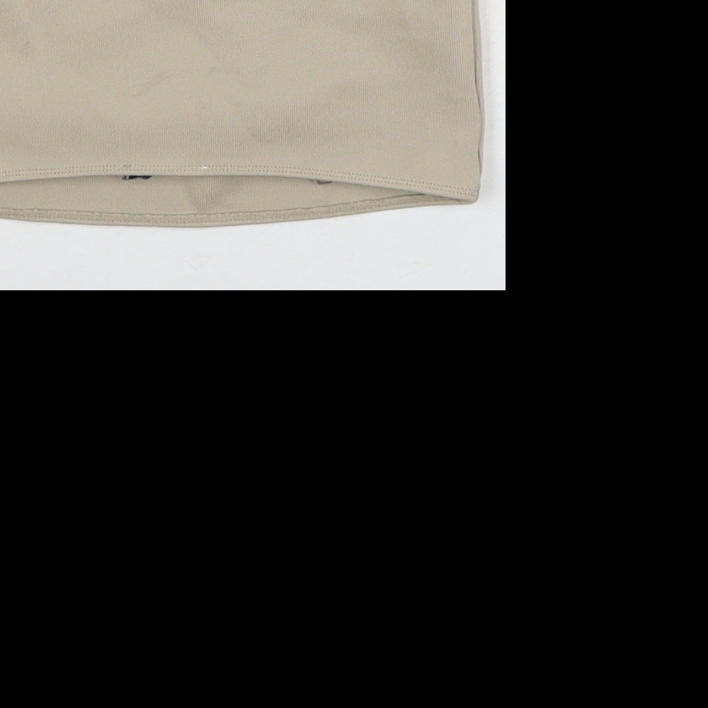 Zara Womens Beige Polyester Basic Tank Size S Square Neck - Strapless