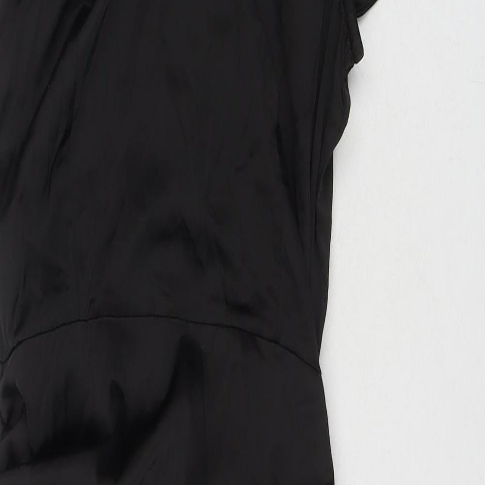 PARISIAN SIGNATURE Womens Black Polyester A-Line Size 12 V-Neck Zip