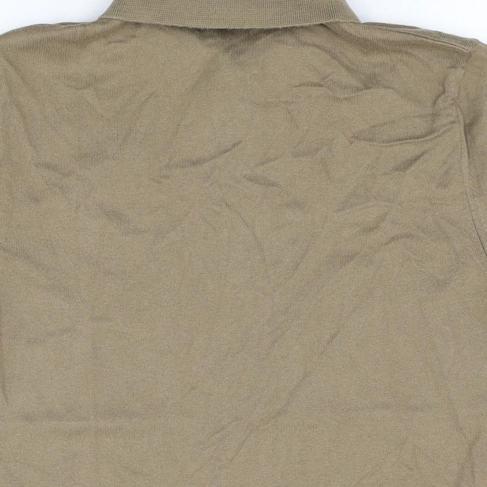 Next Mens Beige Polyester Polo Size S Collared Button