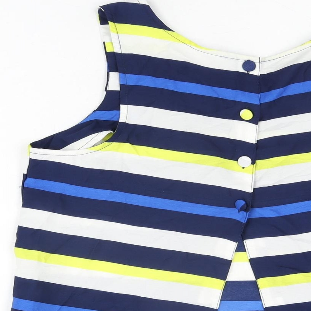 Innocence Womens Multicoloured Striped Polyester Basic T-Shirt Size 10 Round Neck