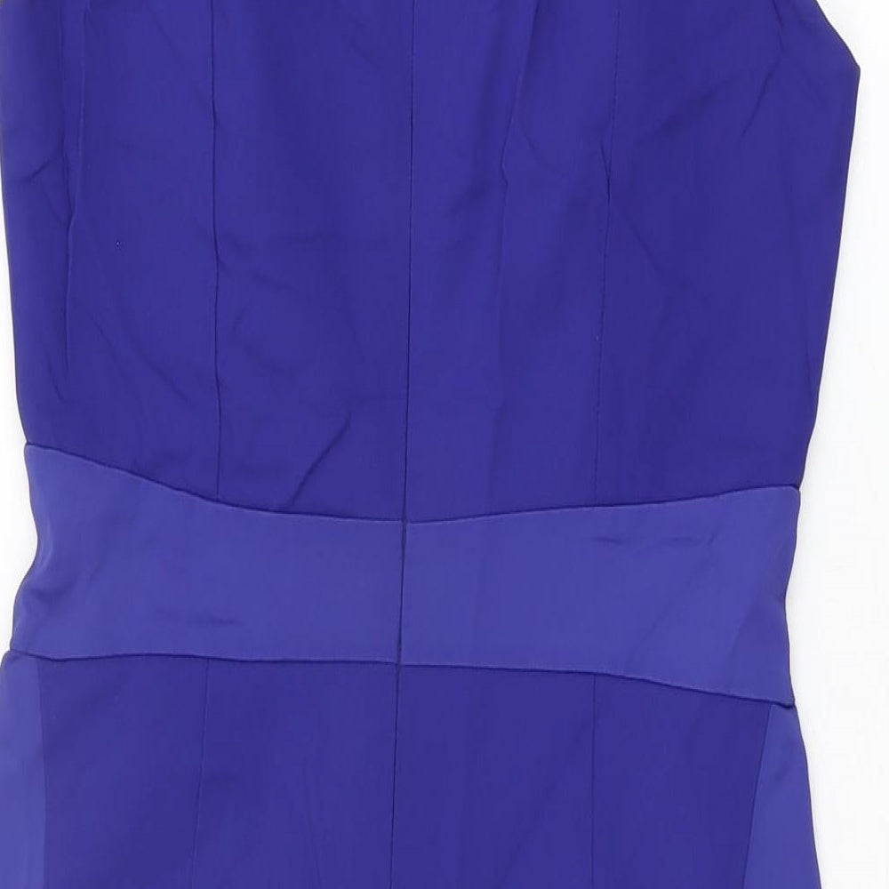 Kaliko Womens Blue Cotton Bodycon Size 8 Sweetheart Zip