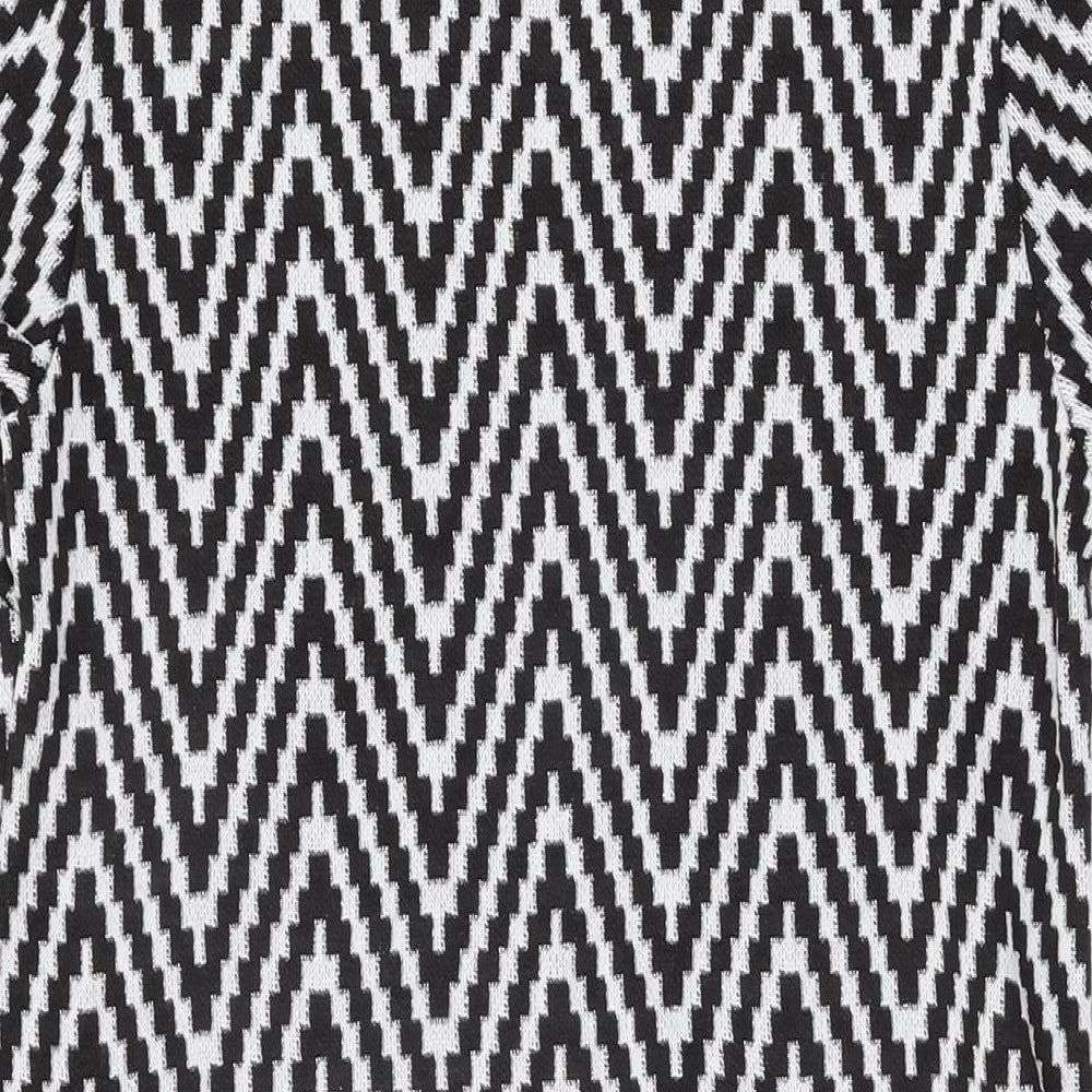 Dorothy Perkins Womens White Geometric Acrylic Shift Size 10 Round Neck Pullover