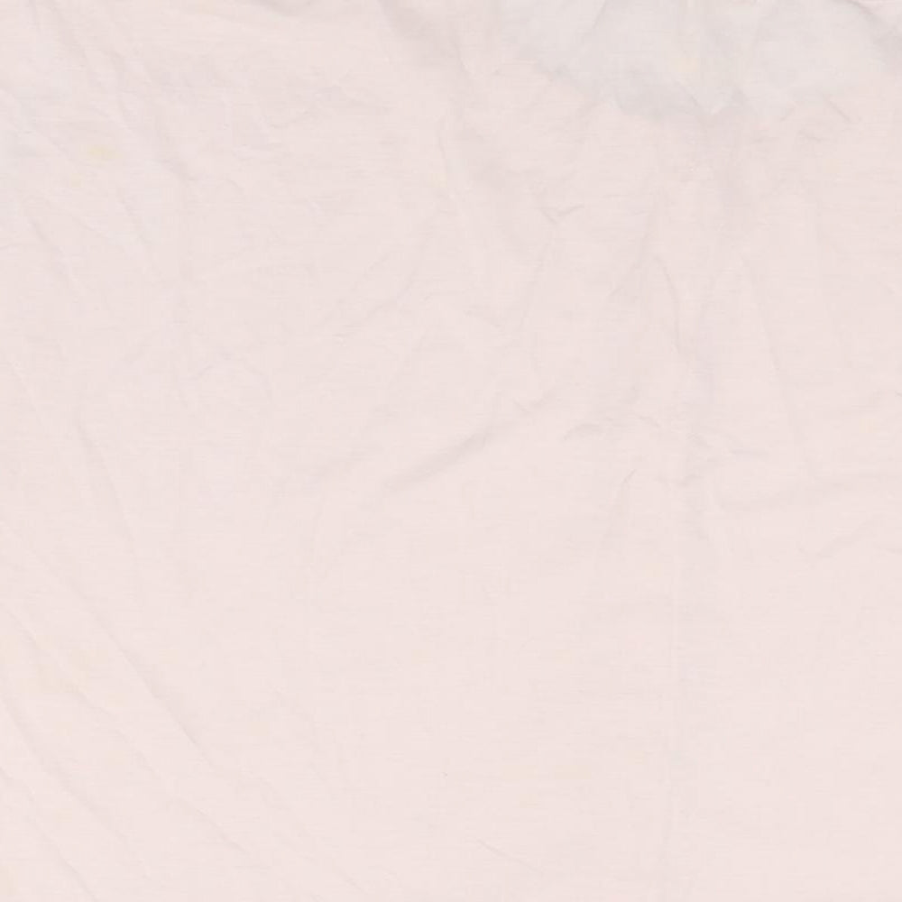 Yessica Womens Pink Cotton Basic Button-Up Size 10 Round Neck
