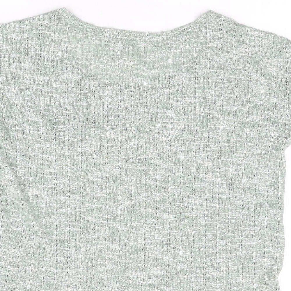 New Look Womens Green Polyester Basic T-Shirt Size 12 Round Neck
