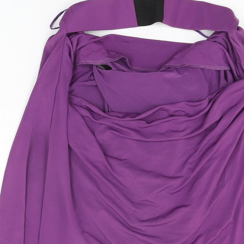 ASOS Womens Purple Polyester Basic T-Shirt Size 10 Halter