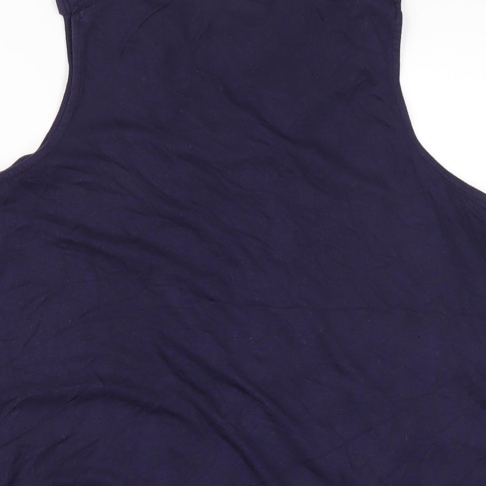 Uttam London Womens Blue Viscose Tank Dress Size M Scoop Neck Pullover