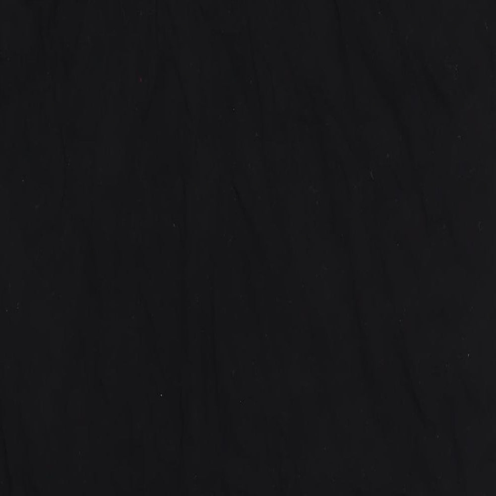 Brand and care label for ASOS women’s black cotton maxi, size UK 8, round neck pullover