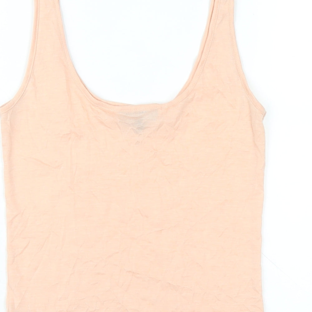 Warehouse Womens Pink Polyester Basic Tank Size 8 Scoop Neck