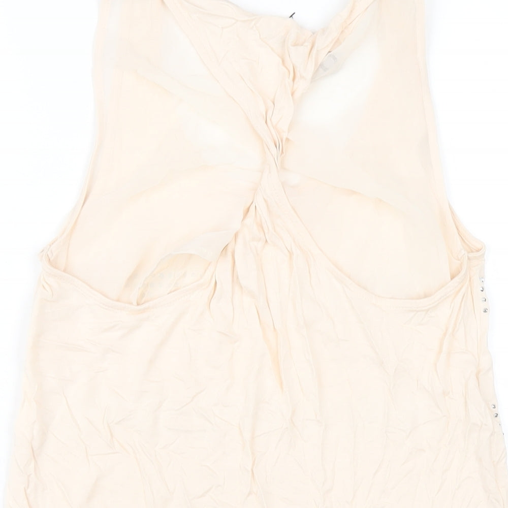 Oasis Womens Pink Polyester Basic Tank Size S Scoop Neck