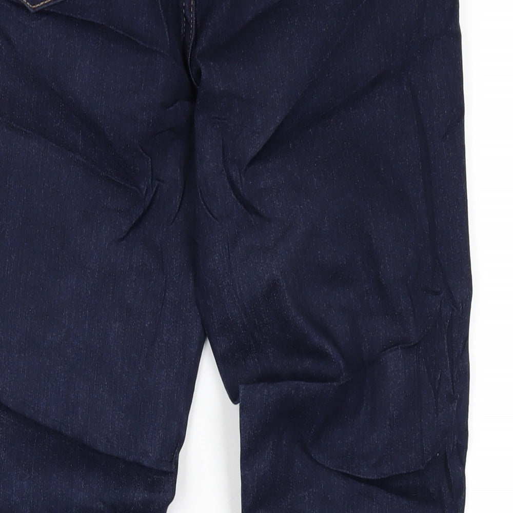 Marks & Spencer Womens Blue Cotton Skinny Jeans Size 10 L28 in Regular Zip