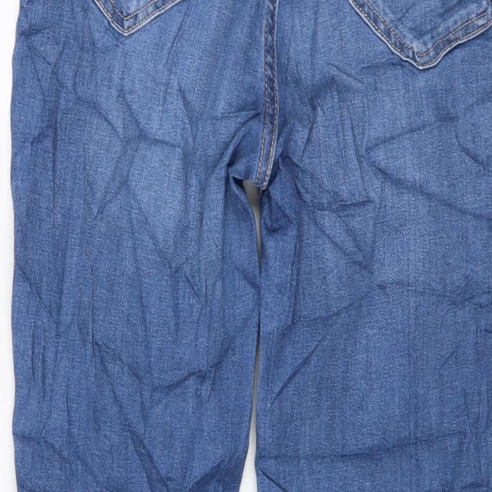 Marks & Spencer Womens Blue Cotton Skinny Jeans Size 12 L26 in Regular Button
