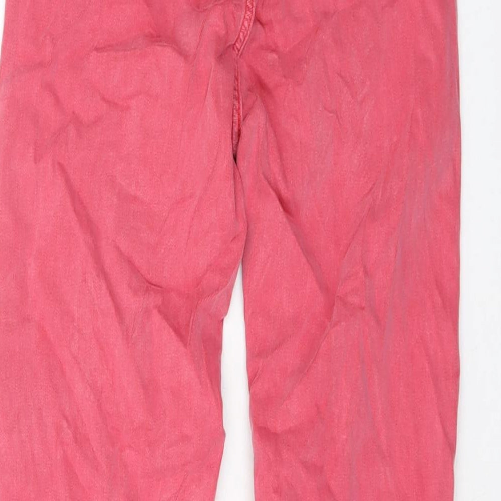Marks and Spencer Womens Pink Cotton Cropped Jeans Size 6 L22 in Regular Button