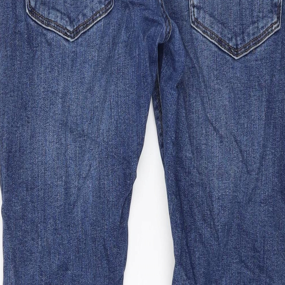 Marks & Spencer Mens Blue Cotton Skinny Jeans Size 30 in L29 in Regular Button