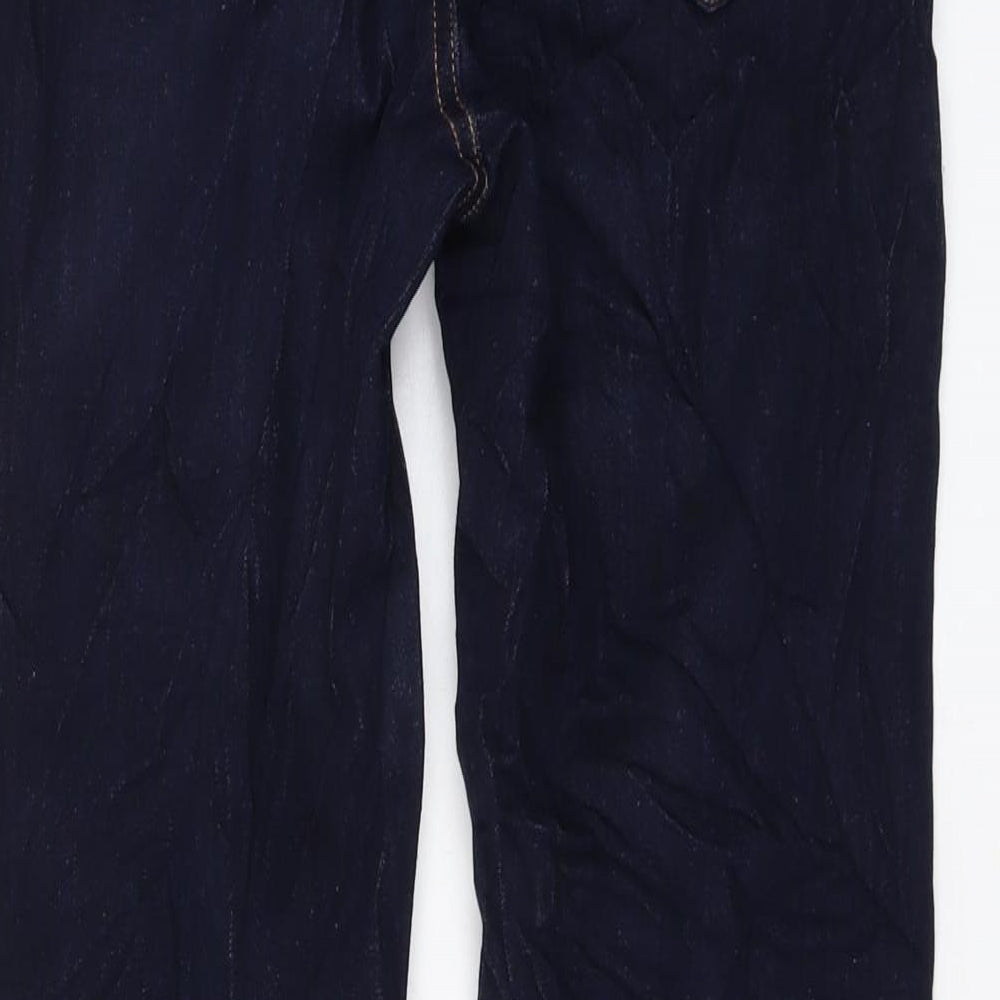 Marks & Spencer Womens Blue Cotton Skinny Jeans Size 10 L28 in Regular Button