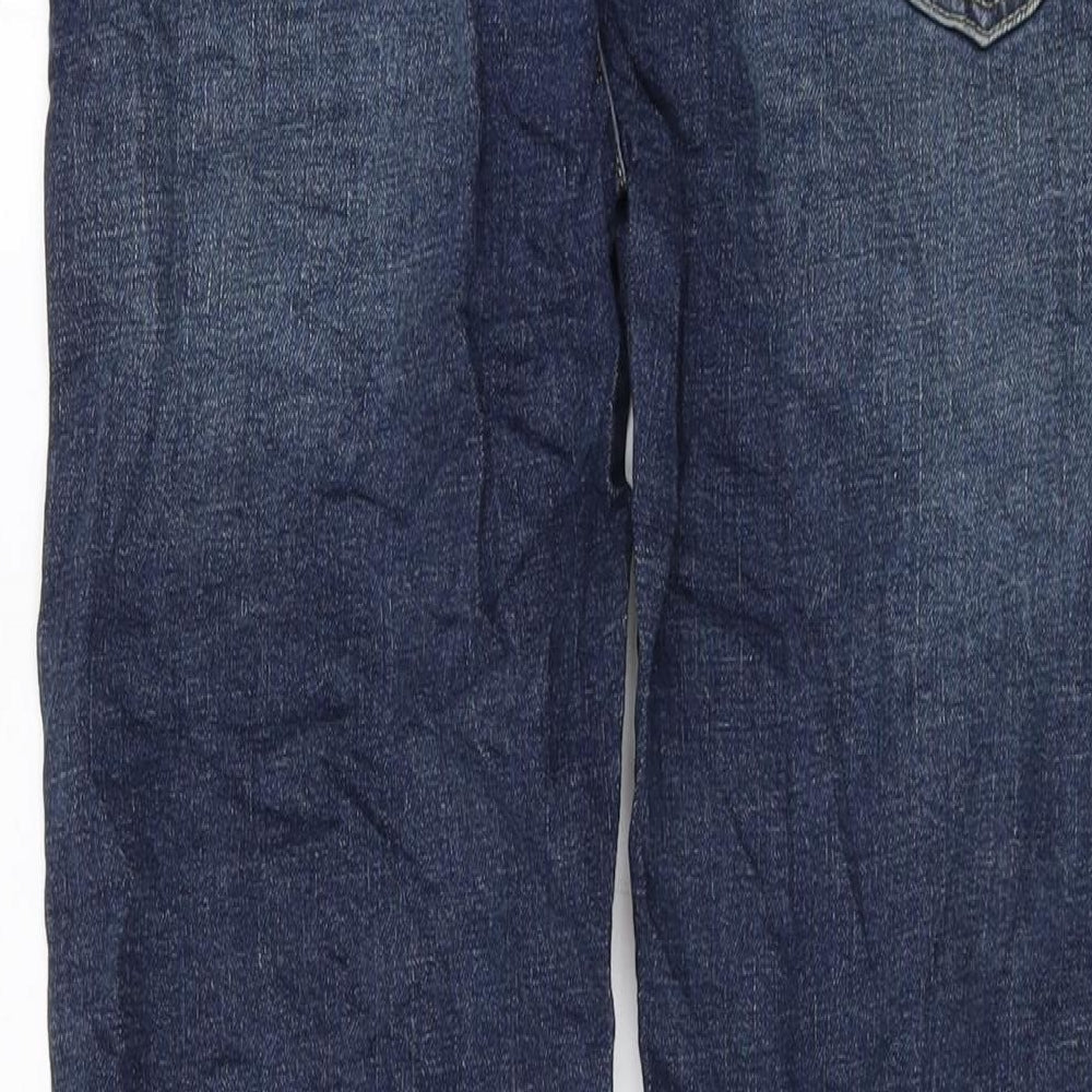 Marks & Spencer Mens Blue Cotton Skinny Jeans Size 30 in L33 in Regular Button