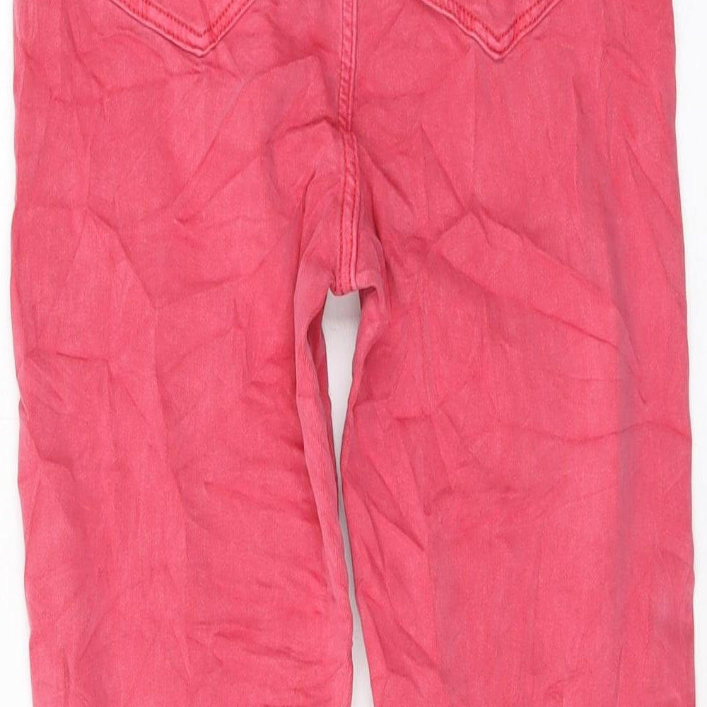 Marks & Spencer Womens Pink Cotton Cropped Jeans Size 8 L22 in Regular Button