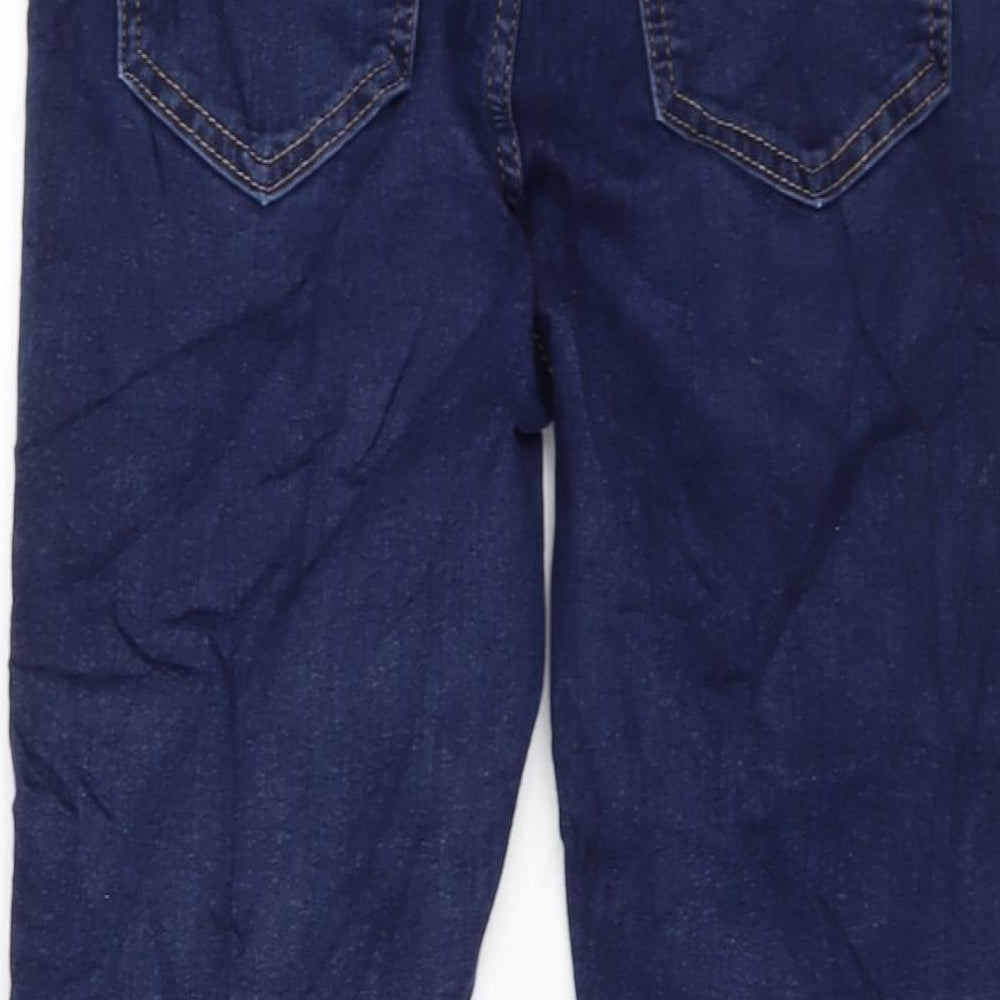 Marks & Spencer Womens Blue Cotton Skinny Jeans Size 12 L25 in Regular Button