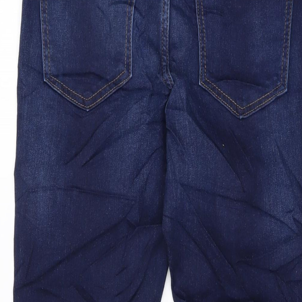 Marks & Spencer Womens Blue Cotton Skinny Jeans Size 10 L24 in Regular Button