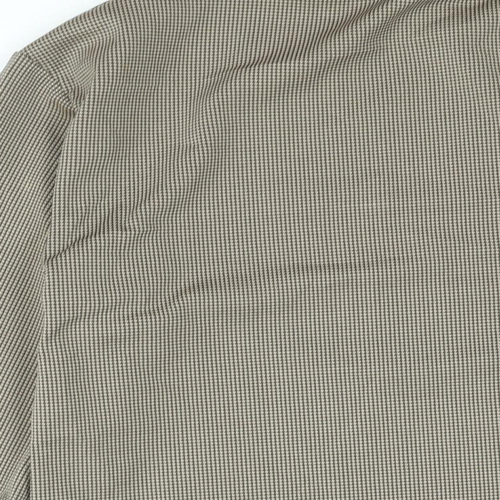 Zara Womens Black Check Polyester Basic Blouse Size S Round Neck - Cuff Strap Houndstooth