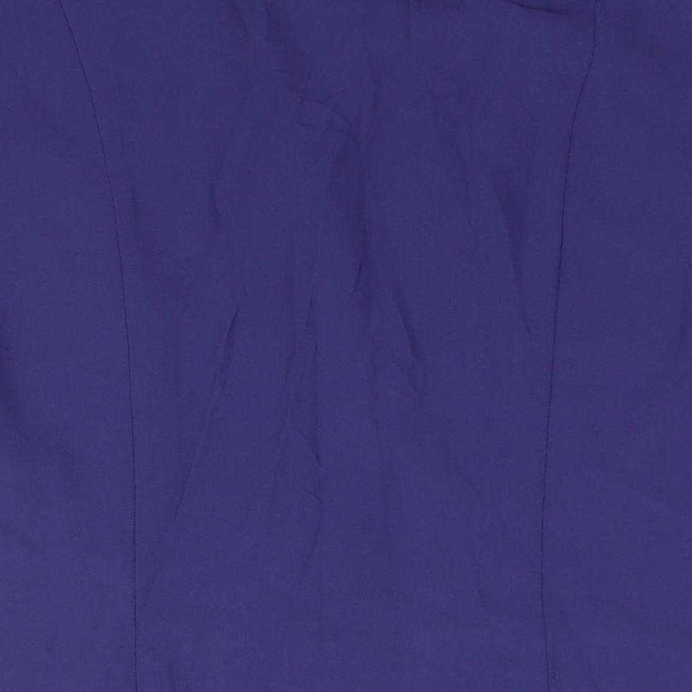 AMARANTO Womens Purple Polyester Basic Button-Up Size 16 Collared