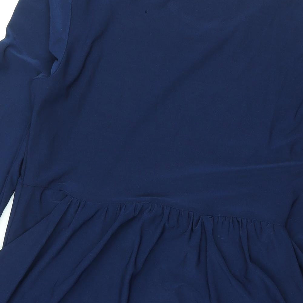 Izabel London Womens Blue Polyester Shift Size 12 Round Neck Pullover