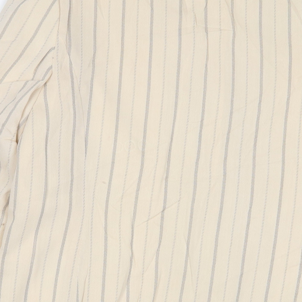 Precis Womens Beige Striped Jacket Blazer Size 16 Button
