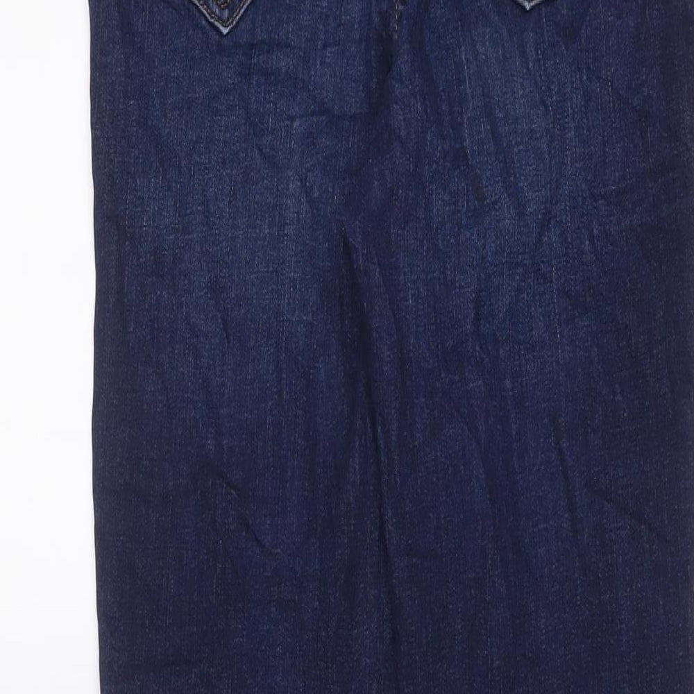 Marks & Spencer Womens Blue Cotton Skinny Jeans Size 10 L27 in Regular Zip