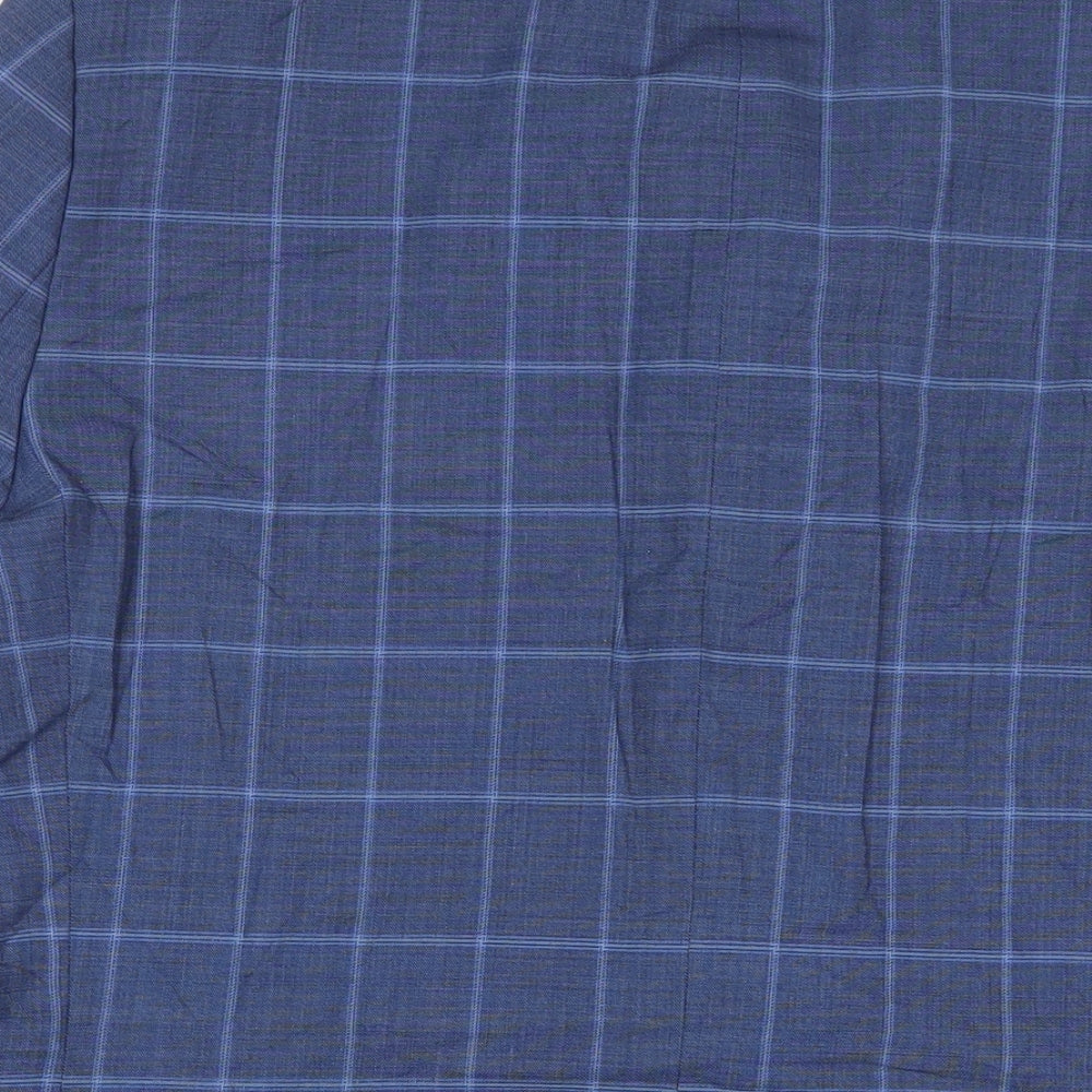 jimmy bee Mens Blue Plaid Wool Jacket Suit Jacket Size 40 Regular