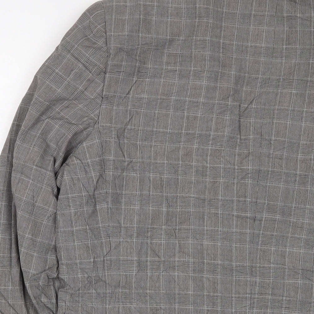 Limehaus Mens Grey Plaid Polyester Jacket Suit Jacket Size 40 Regular