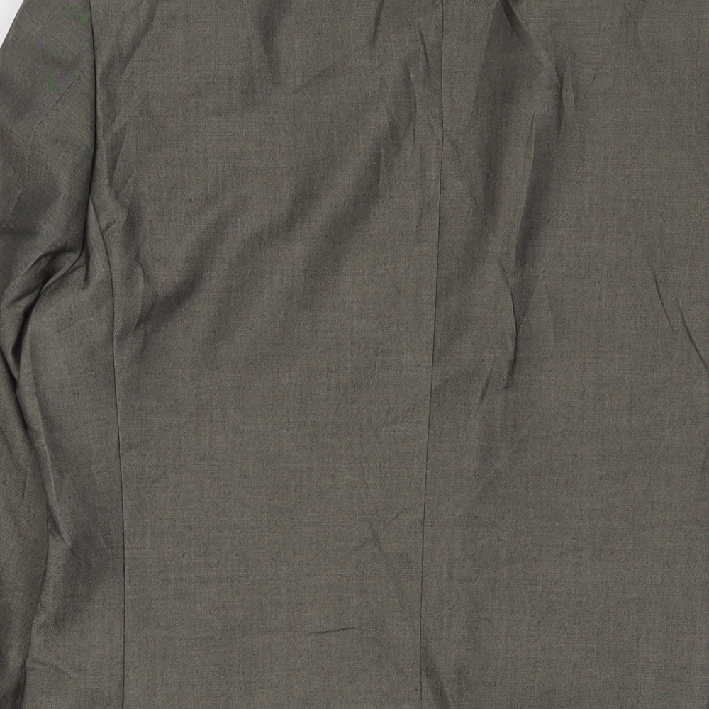 Topman Mens Grey Polyester Jacket Suit Jacket Size 38 Regular