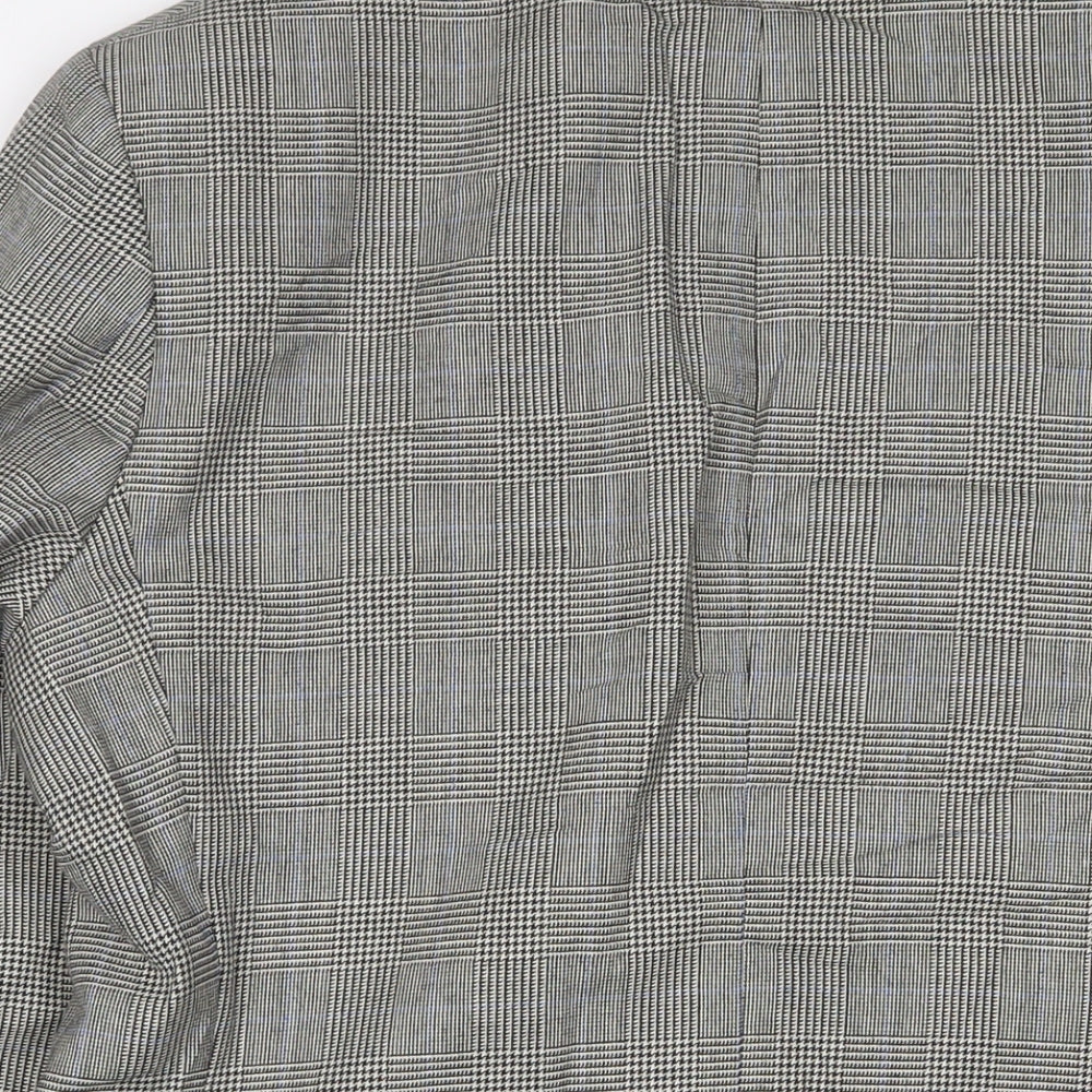St Michael Mens Grey Plaid Wool Jacket Suit Jacket Size 40 Regular